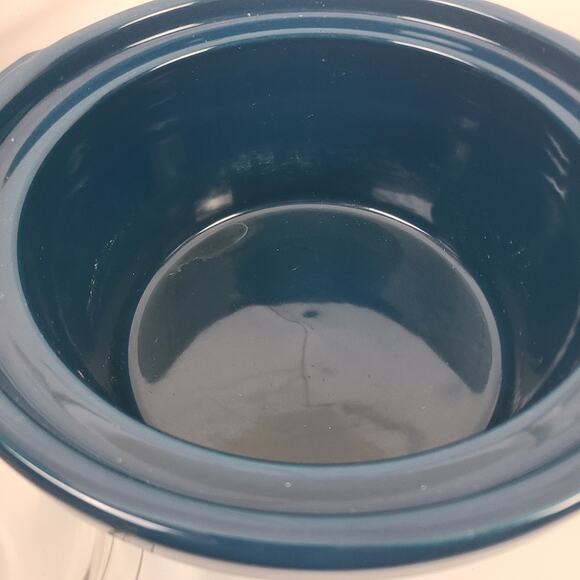 Rival 5 QT Crock Pot Slow Cooker Replacement Stoneware Insert with Lid Dark Blue - Picture 2 of 9